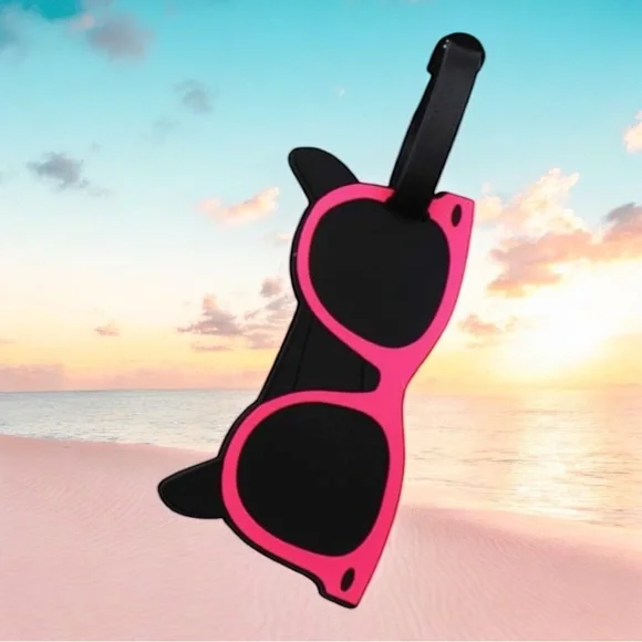 Pink Sunglasses Luggage Tag NEW - Picture 1 of 2